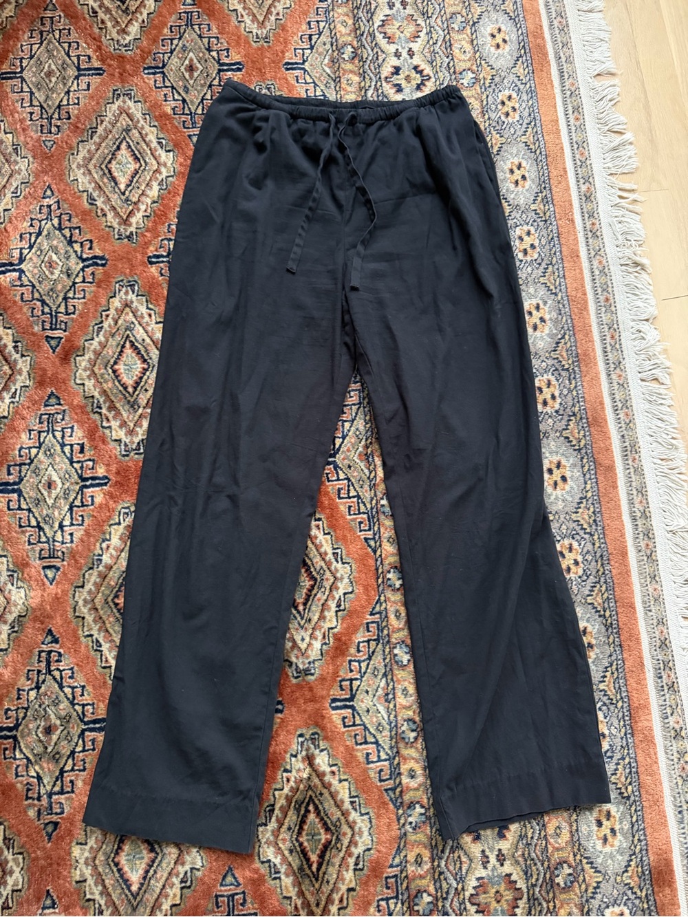 Reformation cotton Black Drawstring Pants